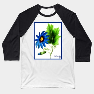 Beautiful Blue Flower Baseball T-Shirt